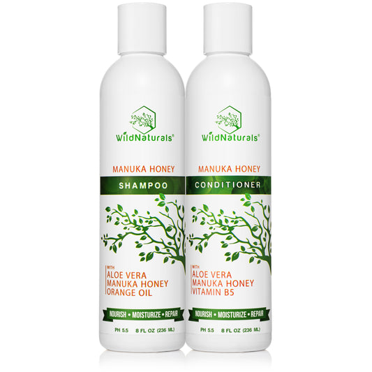 Wild Naturals Manuka Honey Shampoo and Conditioner Set 8 Ounce